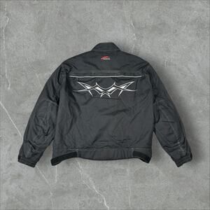Hein Gericke Armored Motorcycle Size 3XL Y2K Padded Black Biker Coat Jacket